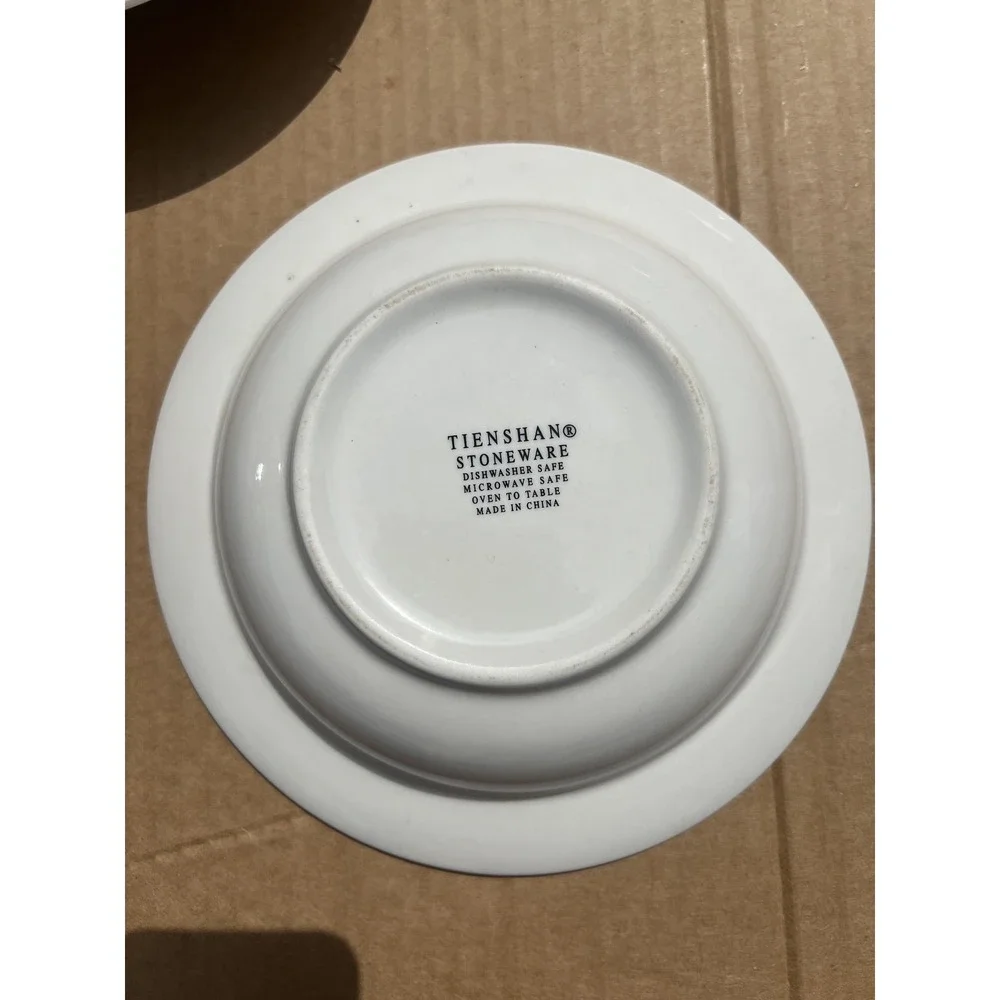Set of‎ 3 Tienshan Stoneware Hummingbird Floral Soup Cereal Bowls Dinnerware
